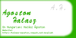 agoston halasz business card