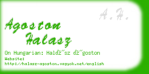 agoston halasz business card